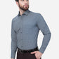 Blue Printed Slim Fit Formal Shirt | Greenfibre