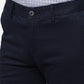 Navy Blue Solid Super Slim Fit Casual Trouser | Greenfibre