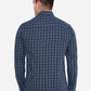 Navy Blue Checked Slim Fit Casual Shirt | Greenfibre