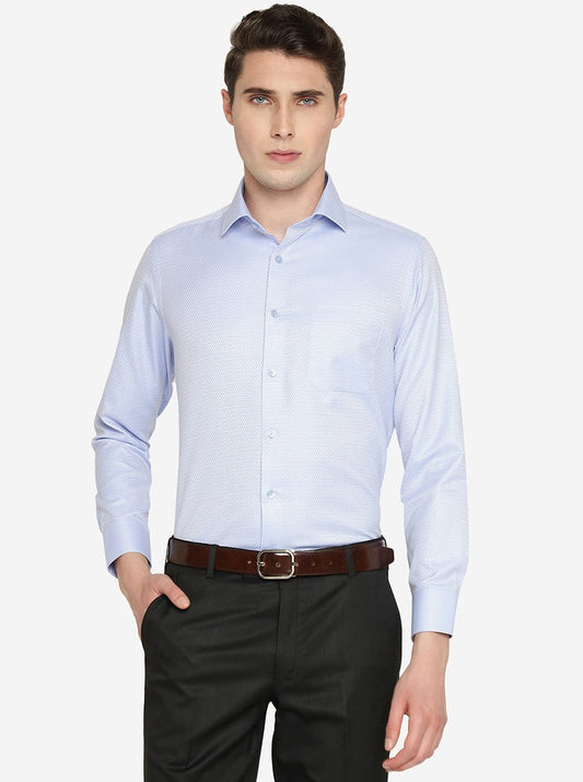 Sky Blue Solid Slim Fit Formal Shirt | Greenfibre