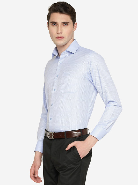 Sky Blue Solid Slim Fit Formal Shirt | Greenfibre