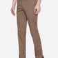 Khaki Solid Slim Fit Casual Trouser | Greenfibre