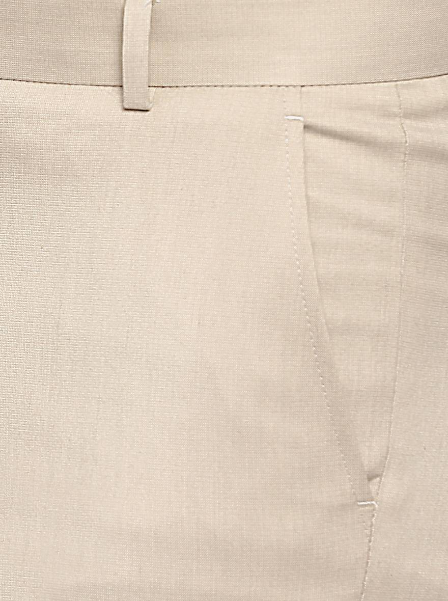 Beige Solid Slim Fit Formal Trouser | Greenfibre