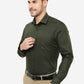 Green Striped Slim Fit Formal Shirt | Greenfibre