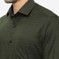 Green Striped Slim Fit Formal Shirt | Greenfibre