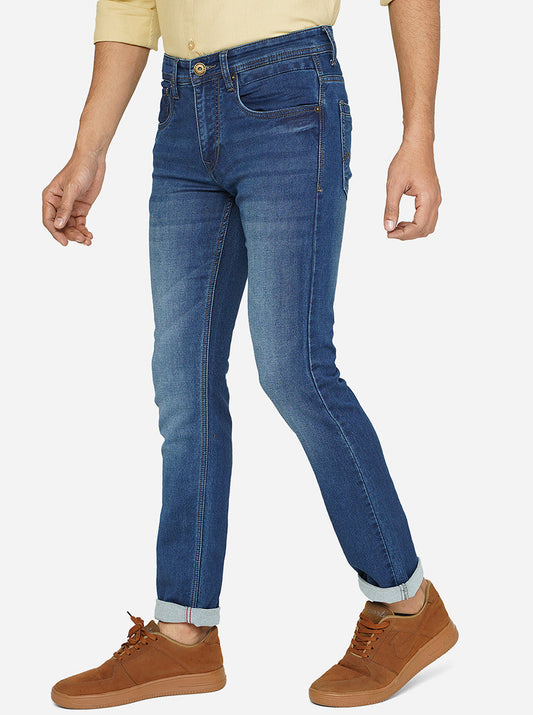 Blue Washed Narrow Fit Jeans | Greenfibre