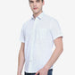 Bright White Printed Slim Fit Casual Shirt | Greenfibre