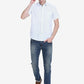 Bright White Printed Slim Fit Casual Shirt | Greenfibre