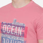 Light Pink Printed Slim Fit T-Shirt | Greenfibre