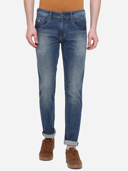 Denim Blue Washed Narrow Fit Jeans | Greenfibre