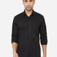 Jet Black Solid Slim Fit Casual Shirt | Greenfibre