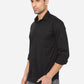 Jet Black Solid Slim Fit Casual Shirt | Greenfibre