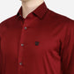 Maroon Solid Slim Fit Party Wear Shirt | Greenfibre