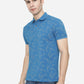 Diva Blue Printed Slim Fit Polo T-Shirt | Greenfibre