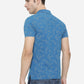 Diva Blue Printed Slim Fit Polo T-Shirt | Greenfibre