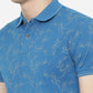 Diva Blue Printed Slim Fit Polo T-Shirt | Greenfibre