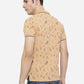 Honey Yellow Printed Slim Fit Polo T-Shirt | Greenfibre