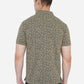 Olive Printed Slim Fit Polo T-Shirt | Greenfibre