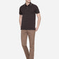 Coffee Brown Printed Slim Fit Polo T-Shirt | Greenfibre