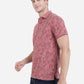 Island Pink Printed Slim Fit Polo T-Shirt | Greenfibre