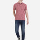 Island Pink Printed Slim Fit Polo T-Shirt | Greenfibre