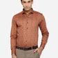 Leather Brown Printed Slim Fit Party Wear Shirt | Greenfibre