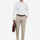 Beige Solid Slim Fit Formal Trouser | Greenfibre