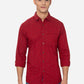 Red Printed Slim Fit Semi Casual Shirt | Greenfibre