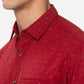 Red  Printed Slim Fit Semi Casual Shirt | Greenfibre