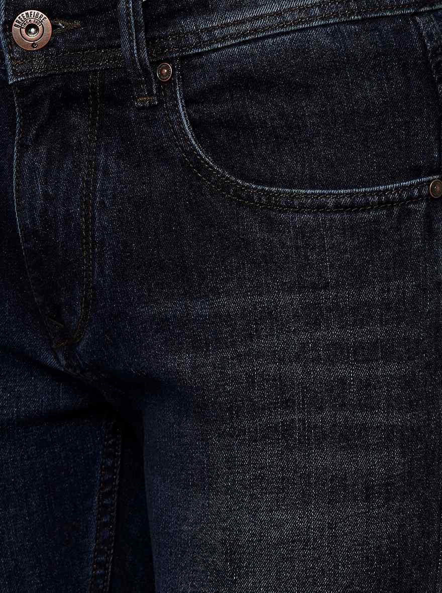 Indigo Blue Solid Narrow Fit Jeans | Greenfibre