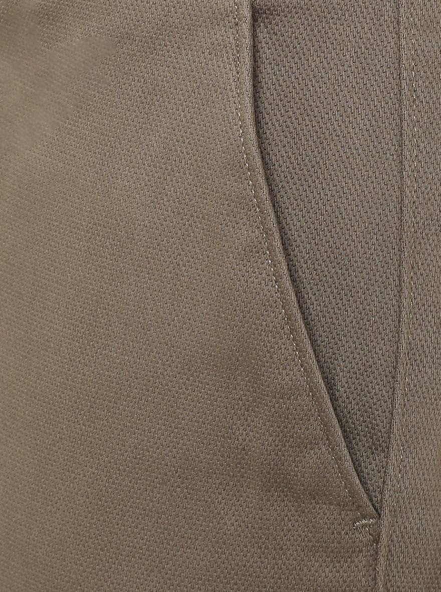 Brown Solid Super Slim Fit Casual Trouser | Greenfibre