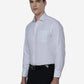 White & Blue Printed Slim Fit Formal Shirt | Greenfibre