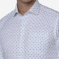 White & Blue Printed Slim Fit Formal Shirt | Greenfibre