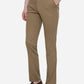 Dark Khaki Solid Slim Fit Casual Trouser | Greenfibre