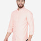 Peach Solid Slim Fit Casual Shirt | Greenfibre