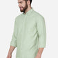 Tea Green Solid Slim Fit Casual Shirt | Greenfibre