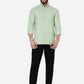 Tea Green Solid Slim Fit Casual Shirt | Greenfibre