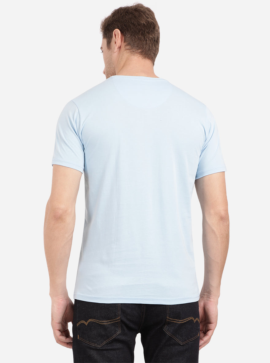 Dream Blue Printed Slim Fit T-Shirt | Greenfibre