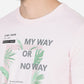 Delicacy Pink Printed Slim Fit T-Shirt | Greenfibre