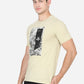 Light Beige Printed Slim Fit T-Shirt | Greenfibre