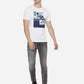 White Printed Slim Fit T-Shirt | Greenfibre