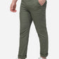 Olive Green Solid Super Slim Fit Casual Trouser | Greenfibre