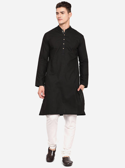 Black Solid Regular Fit Navratri Kurta | Greenfibre