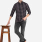 Dark Blue Checked Smart Fit Casual Shirt | Greenfibre