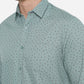 Haze Blue Printed Classic Fit Casual Shirt | Greenfibre