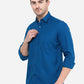 Blue Solid Smart Fit Casual Shirt | Greenfibre