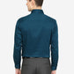 Peacock Blue Solid Slim Fit Party Wear Shirt | Greenfibre