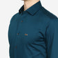 Peacock Blue Solid Slim Fit Party Wear Shirt | Greenfibre