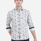 Glacier Grey Printed Slim Fit Semi Casual Shirt | Greenfibre