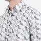 Glacier Grey Printed Slim Fit Semi Casual Shirt | Greenfibre